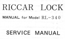 Riccar Lock RL-340 Manual Service - $12.99