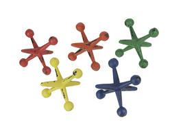 Set of 5 Colorful Cast Iron Decorative Toy Jack Distressed Finish Sculpt... - £31.00 GBP