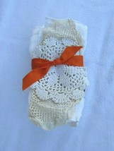 Lot 5 Vintage Doilies Doily Crochet  Crocheted Cotton 31843 White Ivory ... - $34.64