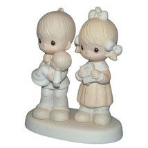 PRECIOUS MOMENTS 1980 E4724 Rejoicing You Figurine Porcelain Baby Bible God - $96.03