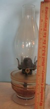 Vintage 12&quot; Tall Quenn Anne No 1 Finger Glass Metal Kerosene Oil Lamp Shade - £28.77 GBP