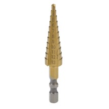 uxcell Step Drill Bit HSS 3mm to 13mm 11 Sizes Titanium Coated Straight Flutes H - £11.72 GBP