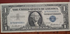 1957 $1 Dollar Bill Fancy Serial Number Silver Certificate Rare Currency - £38.04 GBP