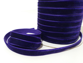 3/8&quot; 10mm wide - 5 yds - 33 yds Deep Purple Regal Purple Velvet Ribbon T... - £5.48 GBP+