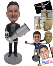 Personalized Bobblehead Ice Hockey Fan Holding Stanley Championship Cup In Hand  - £71.56 GBP