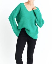 Endless Rose furry v neck sweater Green - $48.00