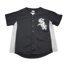 Chicago White Sox Shirt Youth XL Black VNeck Short Sleeve Button Up Jersey - £20.55 GBP