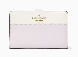 New Kate Spade Madison Medium Compact Bifold Wallet Leather Lilac Moonlight - £52.24 GBP