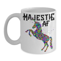 Majestic AF Mug Unicorn Cup Coffee Gift Idea Mom Wife Girlfriend Ceramic White - $18.95