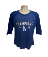 Los Angeles LA Dodgers 2020 MLB Champions Blue Graphic 3/4 Sleeve TShirt... - £15.92 GBP