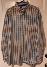 George Strait Collection by WRANGLER LS Shirt Sz L Red White Blue Plaid Check - £14.45 GBP