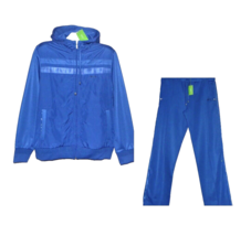 Hugo Boss Men&#39;s Brite Blue Cotton Hoody Logo Tracksuit Sweat Suit Size XL - $369.05