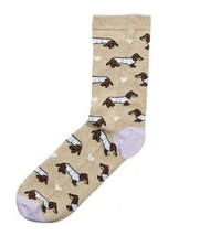 Cream Women&#39;s All Over Dachshund Sausage Dog Print Socks - £8.05 GBP