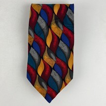 Jerry Garcia Necktie Neck Tie Geometric Pattern 100% Silk Red Orange Blue Design - £15.48 GBP