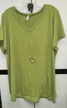 Nwt Lularoe 3XL Solid Celery Green Christy V-neck Tee - £29.88 GBP