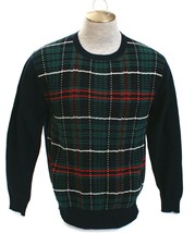 Weatherproof Vintage Tartan Plaid Crew Neck Cotton Knit Sweater Men&#39;s NWT - £60.60 GBP