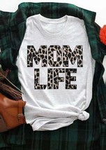 Egelexy Women&#39;s Mom Life Short Sleeve Crew Neck T-Shirt, Gray, S - £5.65 GBP