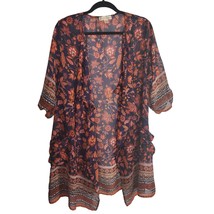 Band Of Gypsies Lightweight Sheer Cardigan M Womens 3/4 Sleeve Multicolo... - $16.52