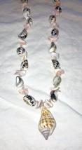 Seashell Necklace genuine shells and seed beads approx 22 inches - £20.45 GBP