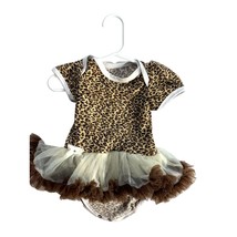 Baby Girl Infant Size 12 months 1 pc bodysuit dress tutu cheetah animal ... - $11.87