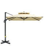 10ft Beige Cantilever Patio Umbrella w/ Tilt - $634.99