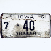 1961 United States Iowa Black Hawk County Trailer License Plate 7-40 - £14.04 GBP