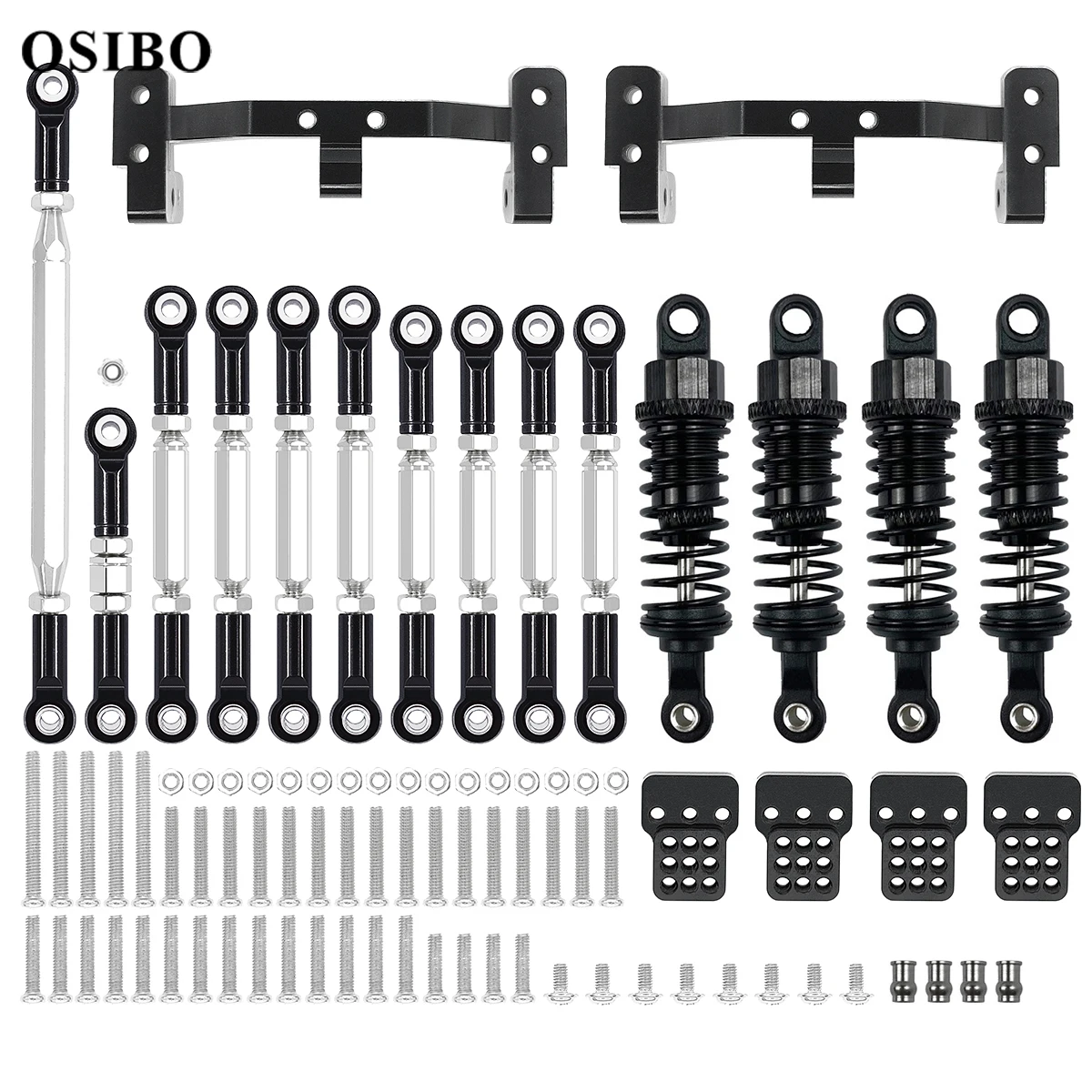 Metal chassis link rod pull rod mount holder shock absorber sets for wpl c14 c24 mn thumb200