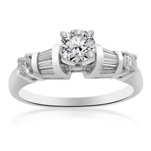 0.75 Carat SI1-G Natural Round Cut Diamond Engagement Ring Platinum - £1,784.89 GBP