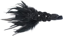 20s Flapper Headband 1920s Roaring Gatsby Vintage Feather Headpiece Cocktail Par - £19.50 GBP