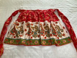 Vintage Handmade Halve Apron MCM Rooster Print Pocket Washable - £26.90 GBP