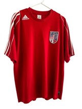 Adidas Red Football Soccer Jersey XL EVFC Patch Climalite Striped Sleeve - £28.50 GBP