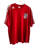 Adidas Red Football Soccer Jersey XL EVFC Patch Climalite Striped Sleeve - $721.31 MXN