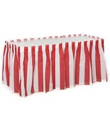 4 Pack Red White Striped Table Skirt Carnival Circus Decorations - £31.47 GBP