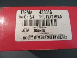 HILTI CONCRETE SCREW 1/4&quot; X 1 3/4&quot; Philips Flat Head  433048 - £31.65 GBP