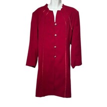 natalli barri womens  plus size 26W long Red rhinestone Blazer Jacket - $44.54