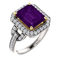 Authenticity Guarantee 
14K White and Yellow Gold Amethyst 1/2 CTW Diamond Ha... - £1,745.73 GBP