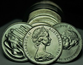 Gem Unc Roll (20) Australia 1981 20 Cent Coins~Duckbill Platypus~Free Shipping - £86.80 GBP