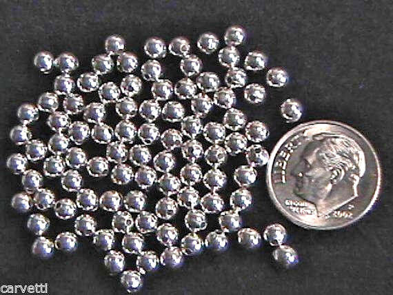 4mm Sterling Silver Round Beads (100) Made in the U.S.A. - $26.73
