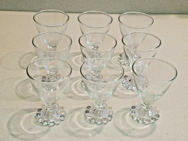 Vintage Set of Nine 4&quot; Tall Bubble Boopie Clear Glass Juice Wine Glasses - £31.61 GBP