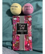 (2) Body &amp; Earth Bath bombs &amp; (1) Onyx Bathhouse Fizzing Salts Raspberry... - $110.97 MXN
