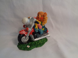 Mini Resin Bear on Red Motorcycle Figure - £2.00 GBP
