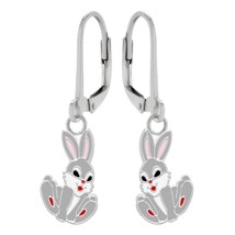 Bunny 925 Silver Leverback Earrings - £14.93 GBP