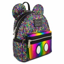 Disney Mickey Mouse Mini Backpack Rainbow Sequin by Loungefly - £73.64 GBP