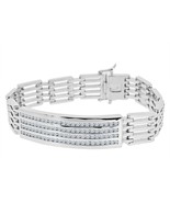 5.5CT Rotondo Vero Moissanite Collegamento Da Braccialetto Tennis 14K Or... - €746,69 EUR