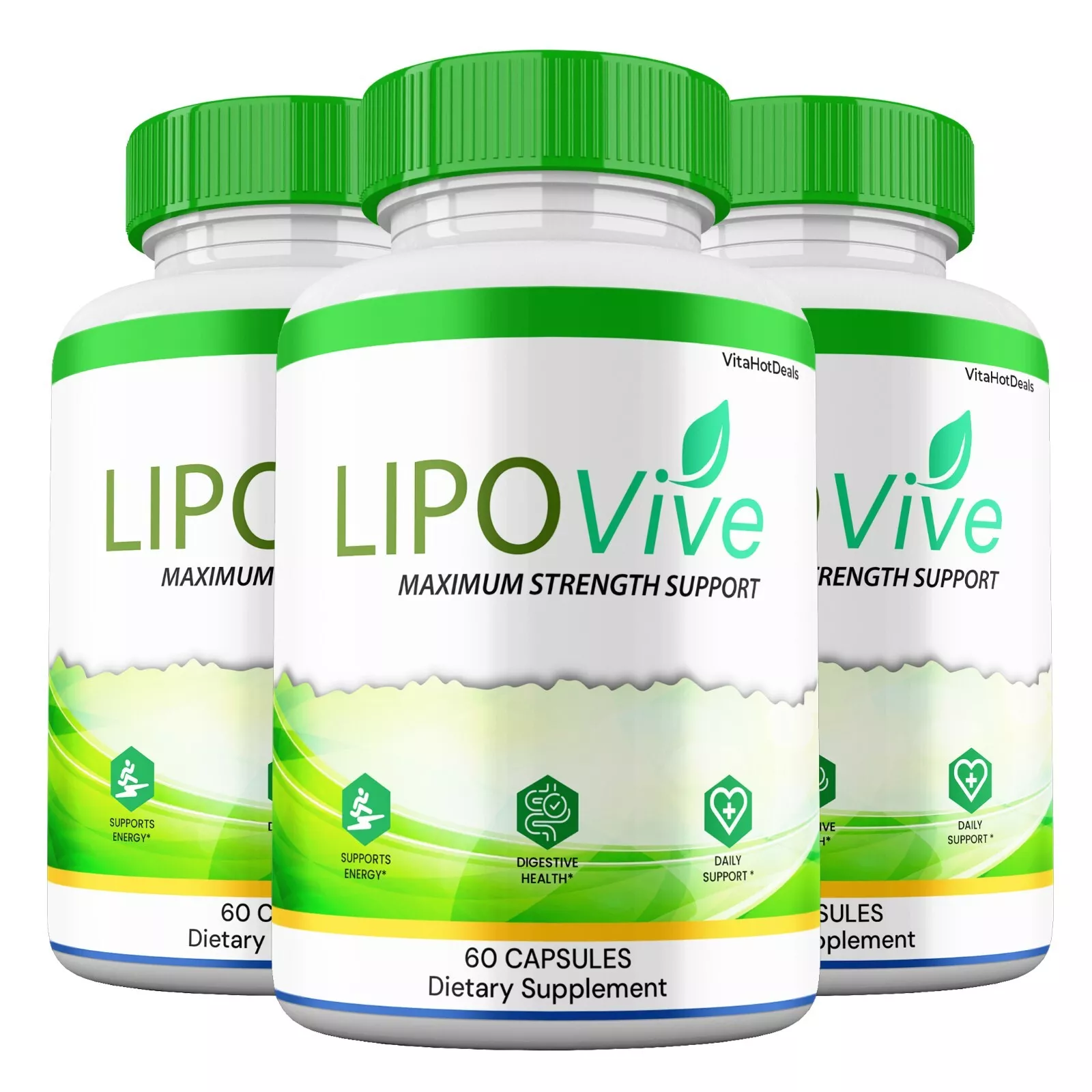 LipoVive Capsules Premium Strength Supplement for Daily Wellness 3 Pack - $106.90 CAD