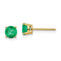 14k Emerald Post Earrings XE72E - $438.97