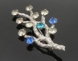 VAN DELL 925 Silver - Shiny Multi-Color Topaz Tree Branches Brooch Pin - BP5132 - £33.18 GBP