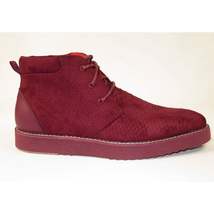 Mens Tayno Modern Chukka Boot Micro Suede Soft Comfortable Cushion Troupe Wine image 7