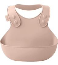 BIBS Bib With Pocket Pink Blush Bib Waterproof Without Bpa Free Recyclable - £9.30 GBP