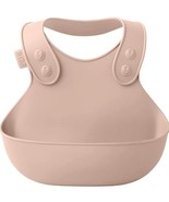 BIBS Bib With Pocket Pink Blush Bib Waterproof Without Bpa Free Recyclable - $156.16 MXN